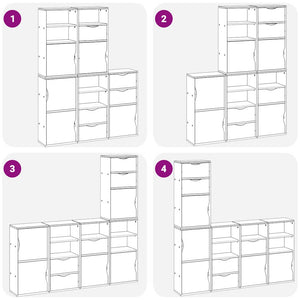 vidaXL Armadietti Laterali 5 pz ODDA 40x24x79 cm Legno Massello Pino