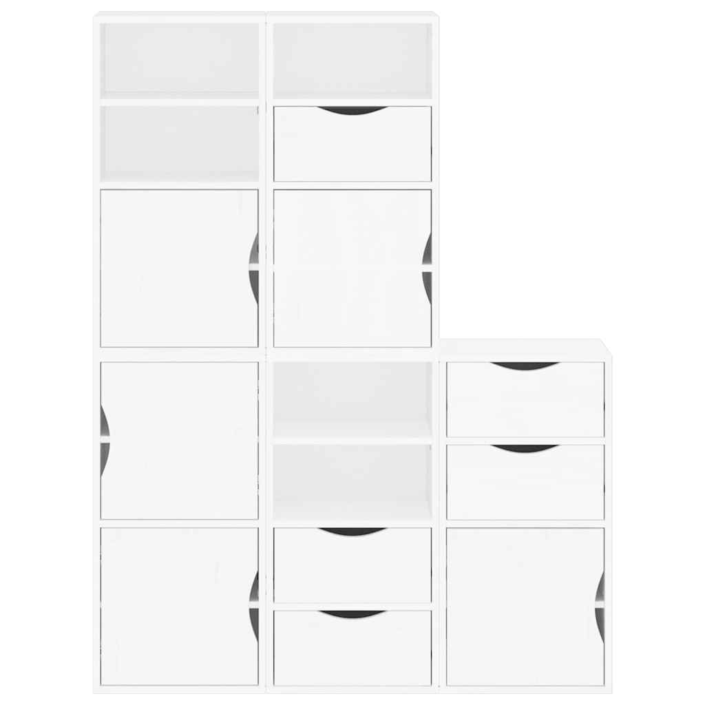 Armadietti Laterali 5 pz ODDA Bianco 40x24x79 cm Legno di Pino 3365357