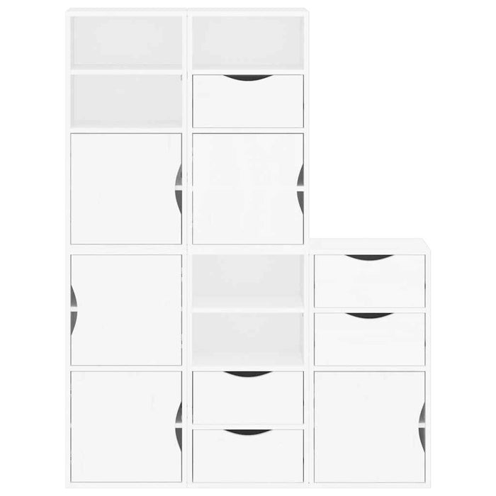 Armadietti Laterali 5 pz ODDA Bianco 40x24x79 cm Legno di Pino 3365357