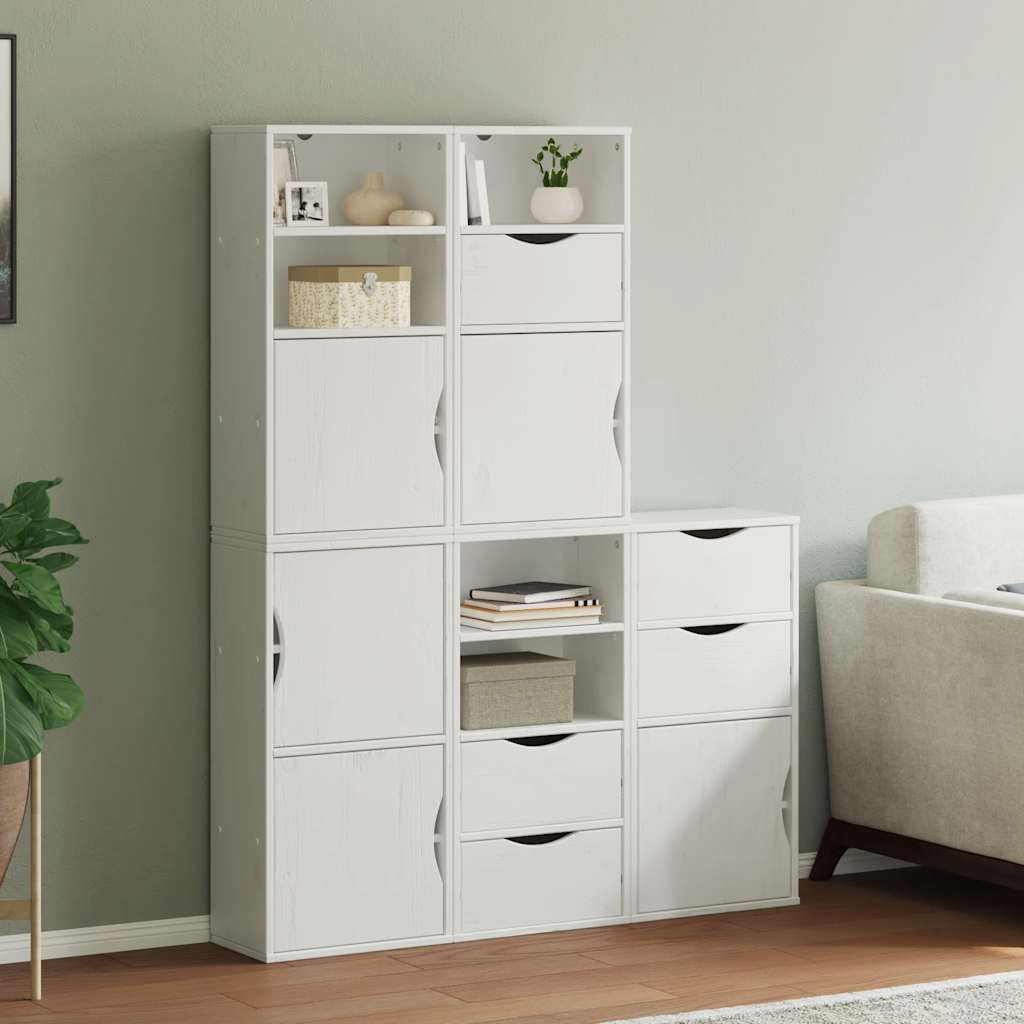 vidaXL Armadietti Laterali 5 pz ODDA Bianco 40x24x79 cm Legno di Pino
