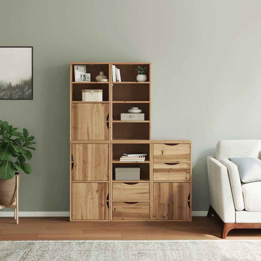 Armadietti Laterali 5 pz ODDA 40x24x79 cm Legno Massello Pino 3365358