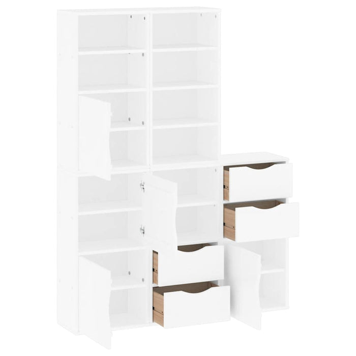 Armadietti Laterali 5 pz ODDA Bianco 40x24x79 cm Legno di Pino