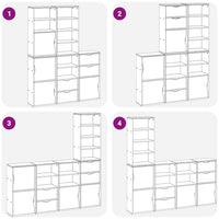 Armadietti Laterali 5 pz ODDA Bianco 40x24x79 cm Legno di Pino