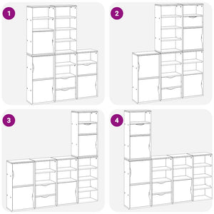 vidaXL Armadietti Laterali 5 pz ODDA 40x24x79 cm Legno Massello Pino