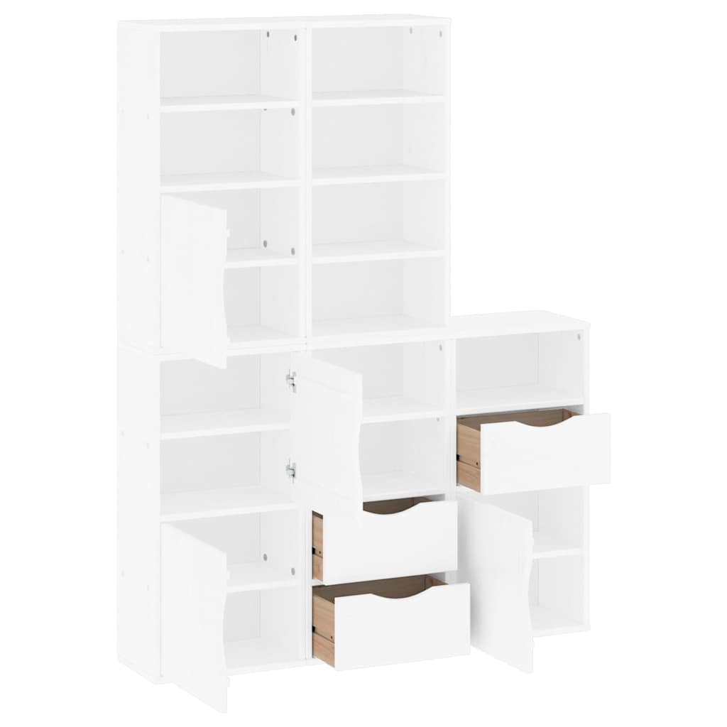vidaXL Armadietti Laterali 5 pz ODDA Bianco 40x24x79 cm Legno di Pino