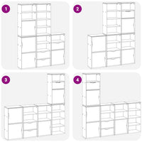 vidaXL Armadietti Laterali 5 pz ODDA Bianco 40x24x79 cm Legno di Pino