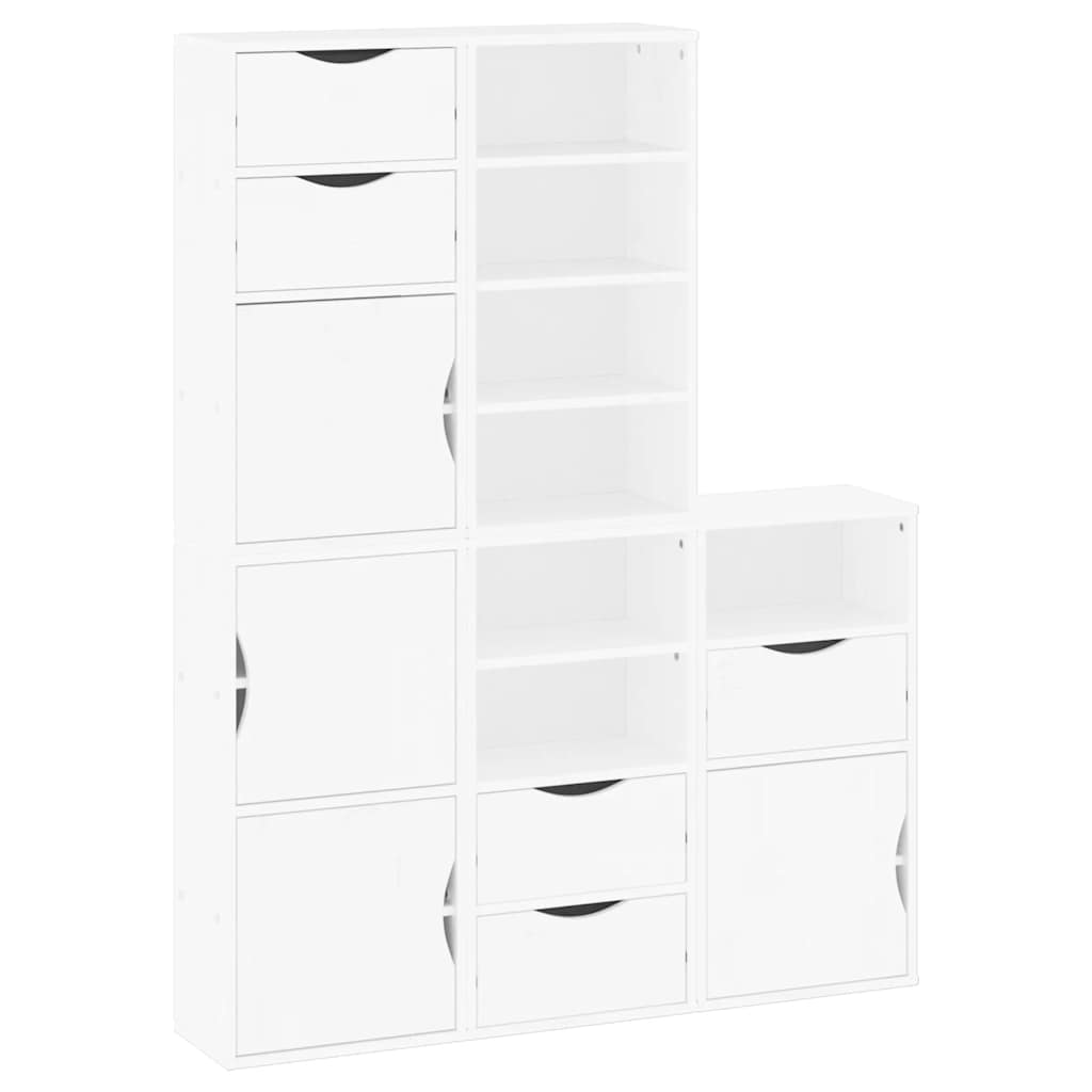 vidaXL Armadietti Laterali 5 pz ODDA Bianco 40x24x79 cm Legno di Pino