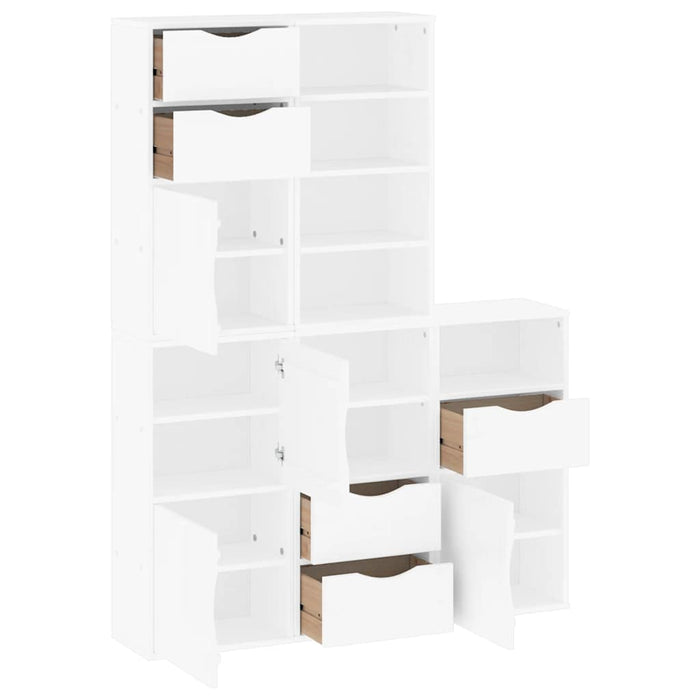 vidaXL Armadietti Laterali 5 pz ODDA Bianco 40x24x79 cm Legno di Pino