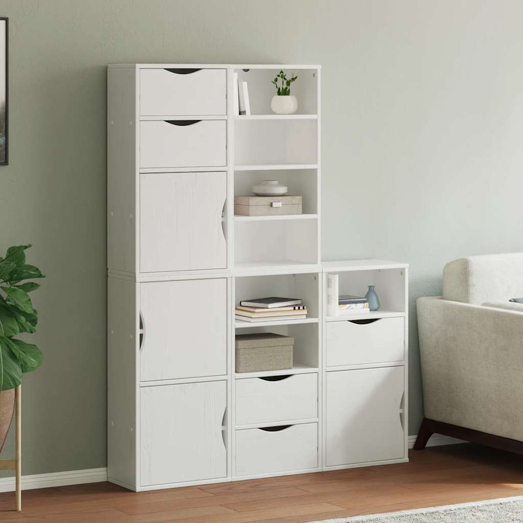 vidaXL Armadietti Laterali 5 pz ODDA Bianco 40x24x79 cm Legno di Pino