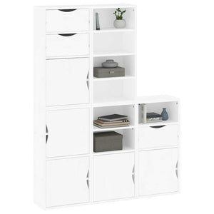Armadietti Laterali 5 pz ODDA Bianco 40x24x79 cm Legno di Pino 3365365