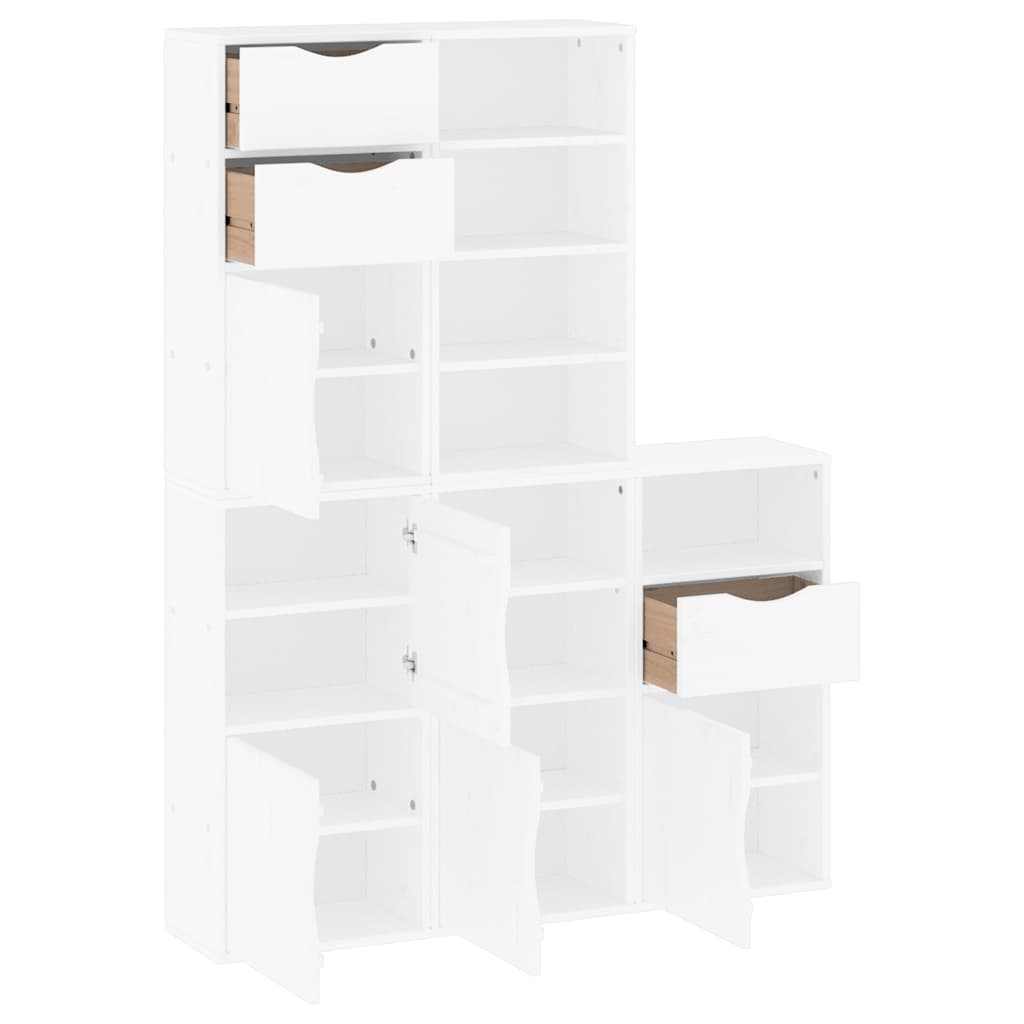 Armadietti Laterali 5 pz ODDA Bianco 40x24x79 cm Legno di Pino 3365365
