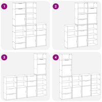 Armadietti Laterali 5 pz ODDA 40x24x79 cm Legno Massello Pino