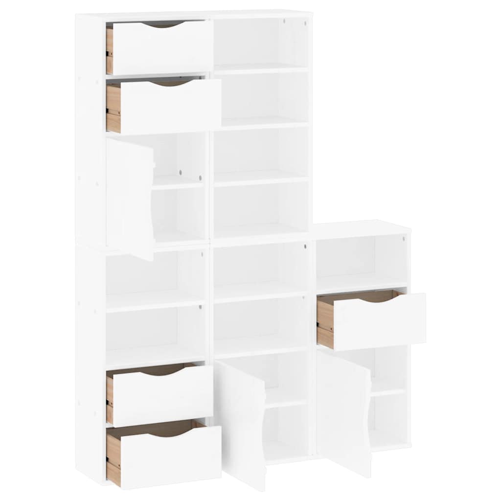 Armadietti Laterali 5 pz ODDA Bianco 40x24x79 cm Legno di Pino 3365367