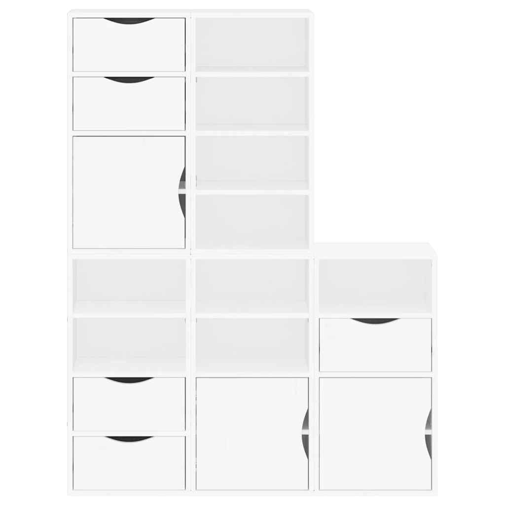 Armadietti Laterali 5 pz ODDA Bianco 40x24x79 cm Legno di Pino 3365367