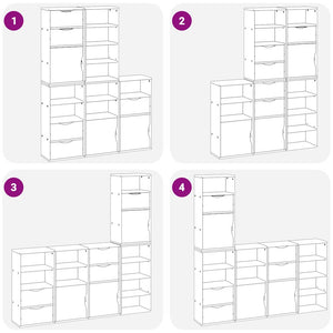 Armadietti Laterali 5 pz ODDA Bianco 40x24x79 cm Legno di Pino 3365367