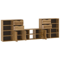Mobile TV 5 pz-Mobile per TV-Credenza TV con Contenitore ODDA in Legno Massello di Pino 266043