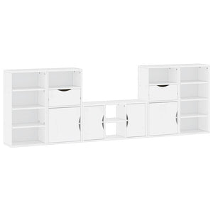 Mobile TV 5 pz-Mobile per TV-Credenza TV con Contenitore ODDA Bianco in Legno di Pino 166989
