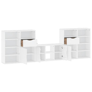 Mobile TV 5 pz-Mobile per TV-Credenza TV con Contenitore ODDA Bianco in Legno di Pino 166989