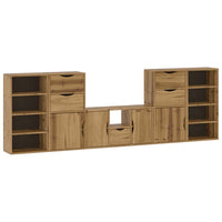 Mobile TV 5 pz-Mobile per TV-Credenza TV con Contenitore ODDA in Legno Massello di Pino 918034
