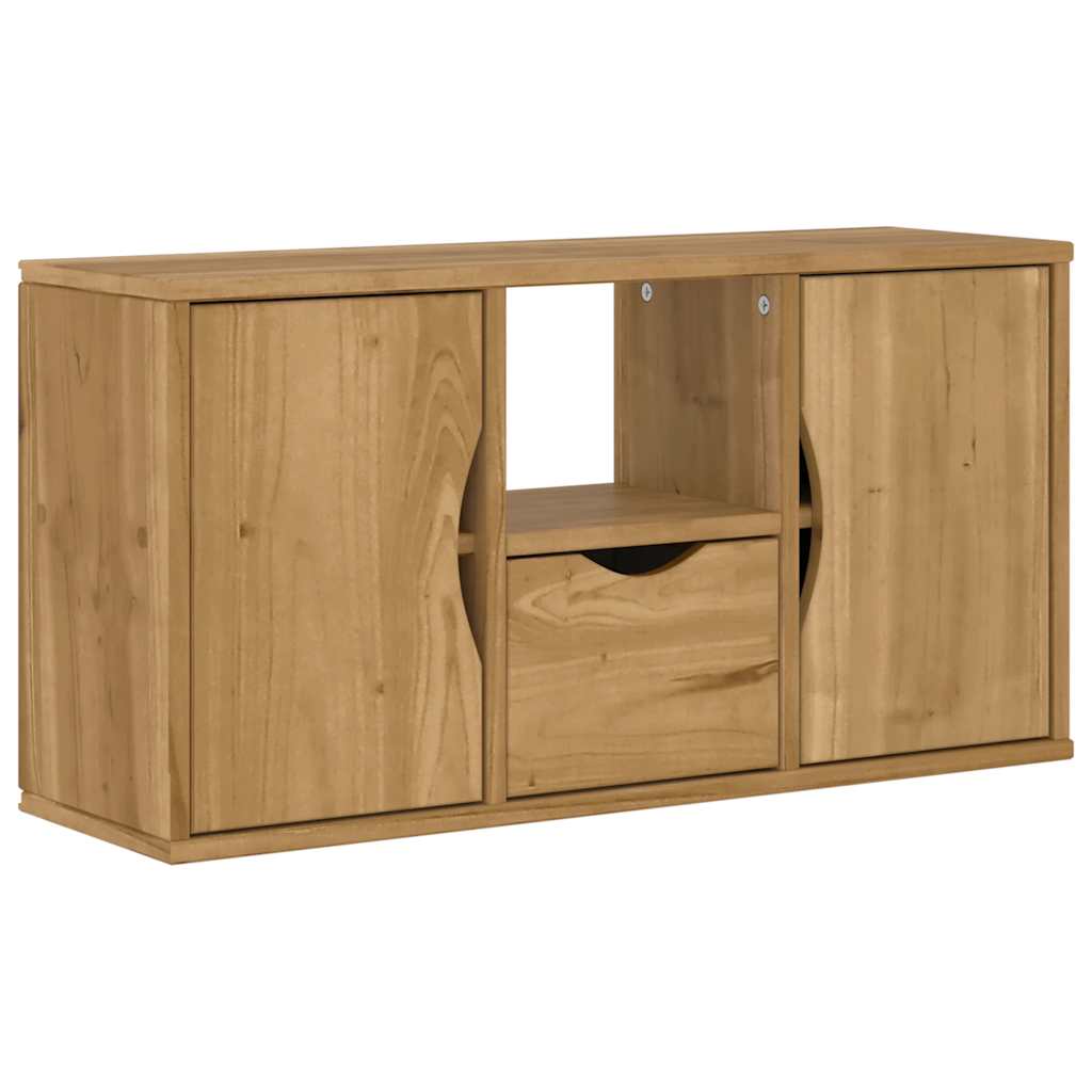 Mobile TV 5 pz-Mobile per TV-Credenza TV con Contenitore ODDA in Legno Massello di Pino 918034