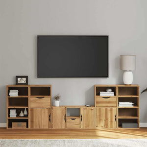 Mobile TV 5 pz-Mobile per TV-Credenza TV con Contenitore ODDA in Legno Massello di Pino 818703