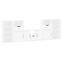 Mobile TV 5 pz-Mobile per TV-Credenza TV con Contenitore ODDA Bianco in Legno di Pino 686572