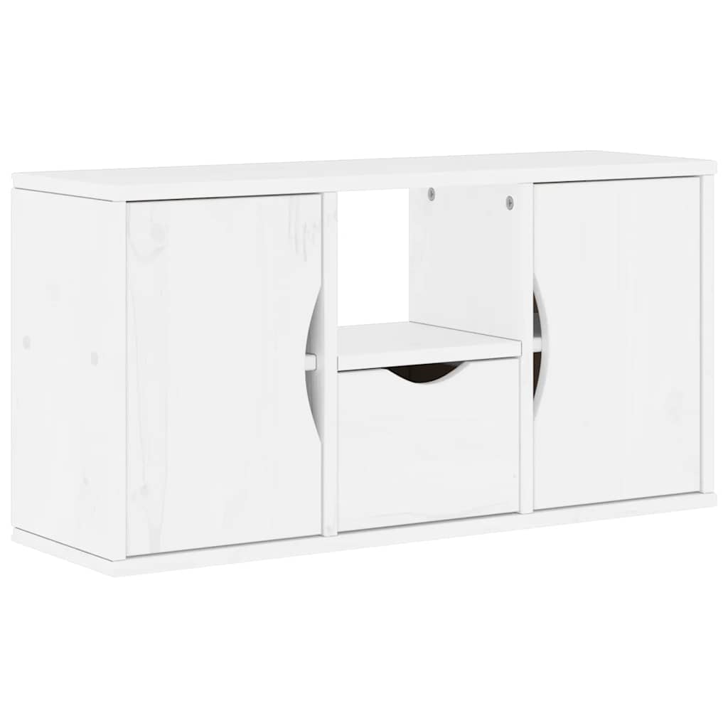 Mobile TV 5 pz-Mobile per TV-Credenza TV con Contenitore ODDA Bianco in Legno di Pino 686572