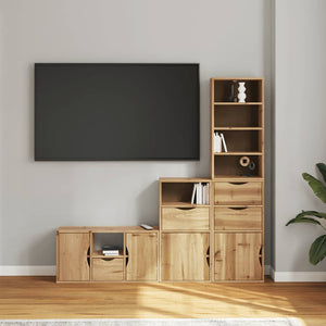 Mobile TV 5 pz-Mobile per TV-Credenza TV con Contenitore ODDA in Legno Massello di Pino 404869