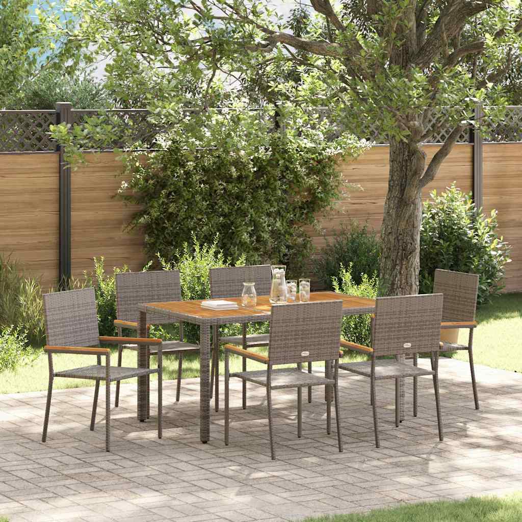 Set da Pranzo per Giardino 7 pcs Grigio 150 x 90 x 75 cm 3365409