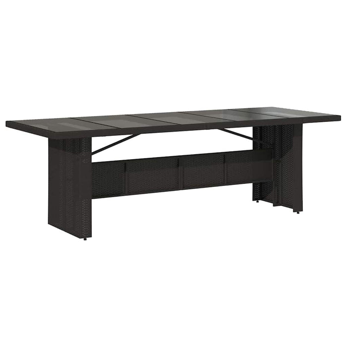 Set da Pranzo per Giardino 9 pcs Nero polyrattan
