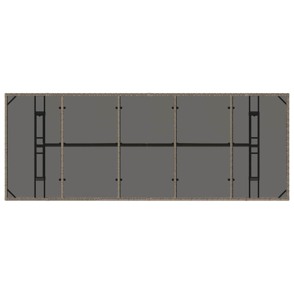 Set da Pranzo per Giardino 9 pcs Grigio Poly Rattan 3365415