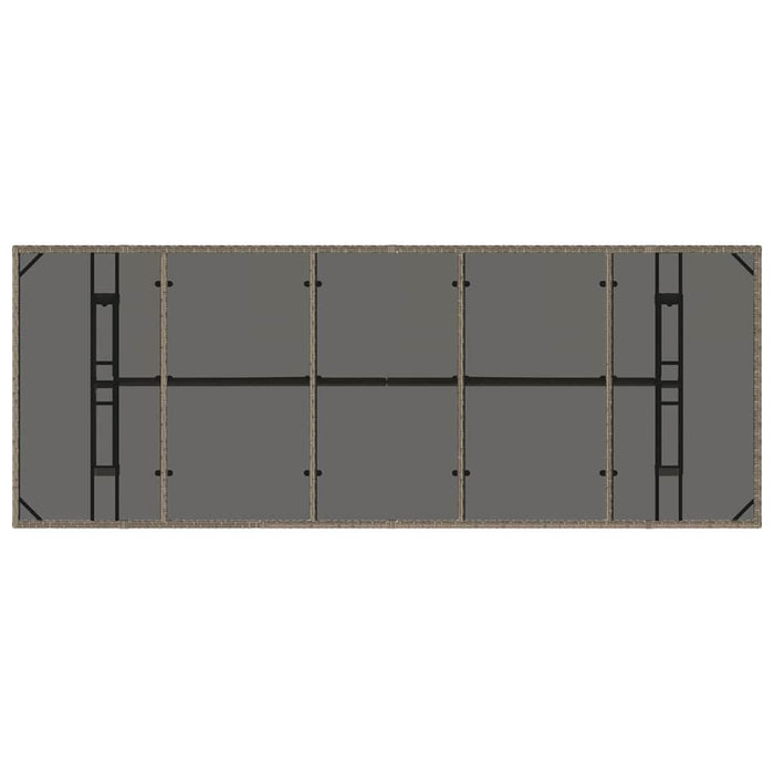 Set da Pranzo per Giardino 11 pcs Grigio Poly Rattan 3365418