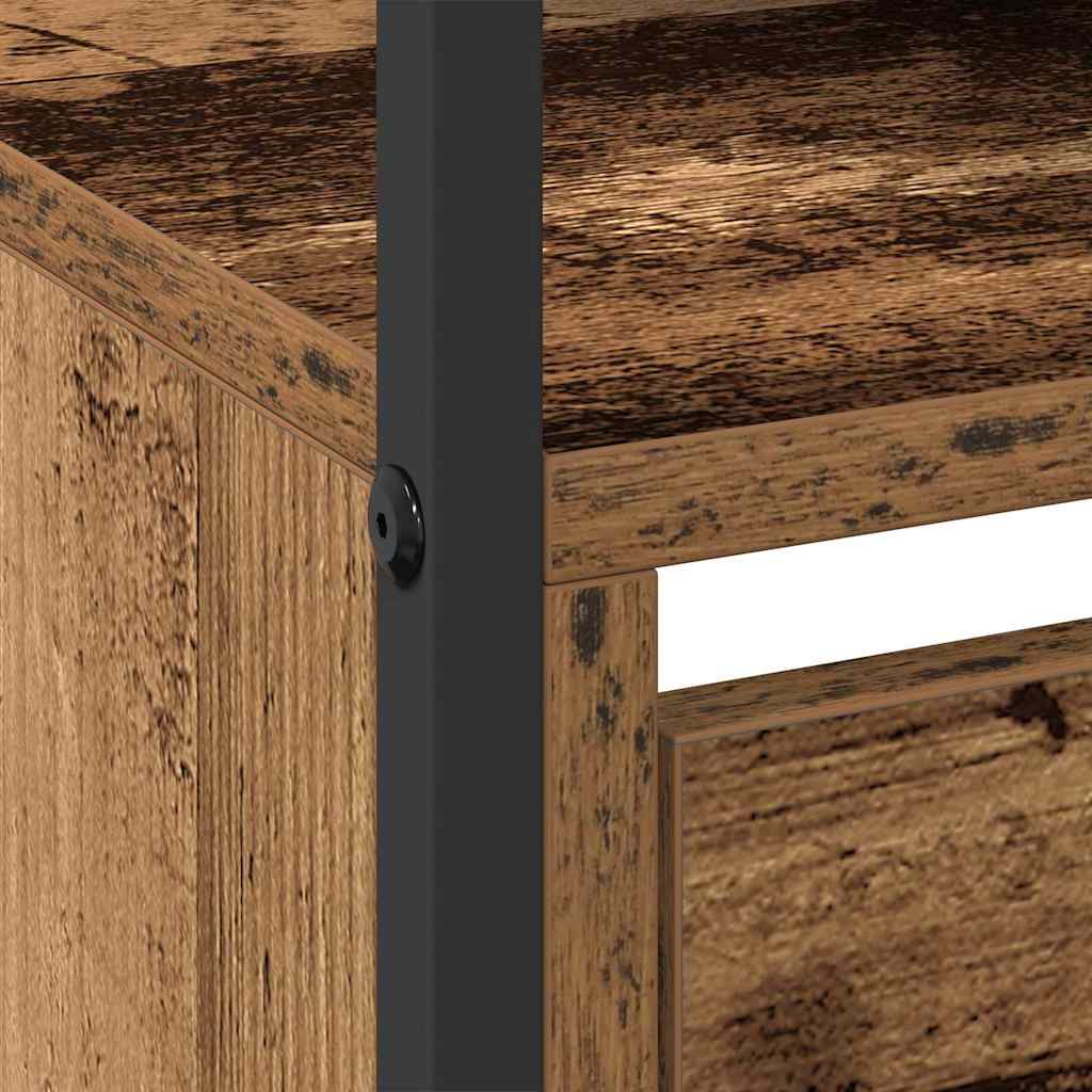 Mobile per Scarpe  con 4 Cassetti Ribaltabili Legno Invecchiato 100x34x112 cm 3365547