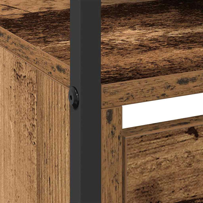 Mobile per Scarpe  con 4 Cassetti Ribaltabili Legno Invecchiato 100x34x112 cm 3365547