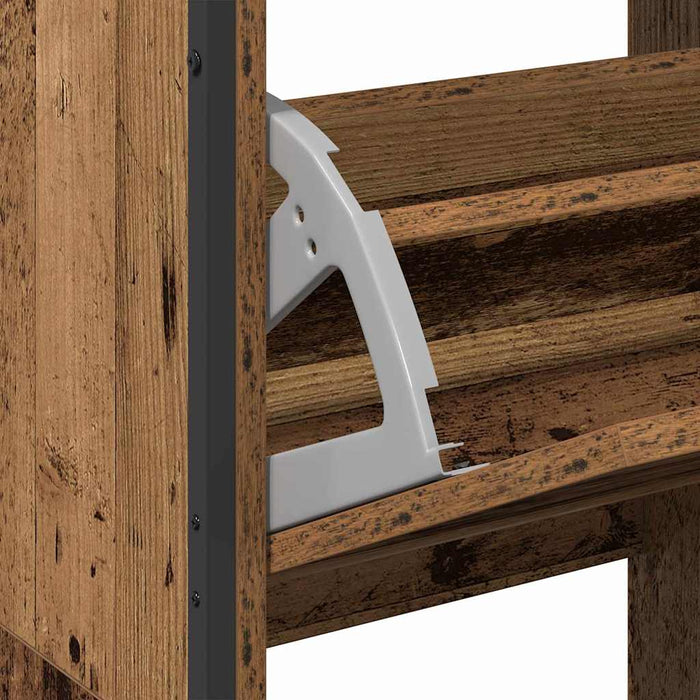 Mobile per Scarpe  con 4 Cassetti Ribaltabili Legno Invecchiato 100x34x112 cm 3365547