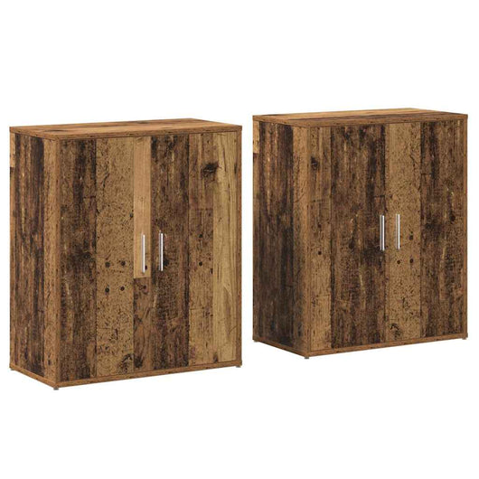 vidaXL Credenza 2 pcs Legno Antico 60 x 31 x 70 cm Legno multistrato