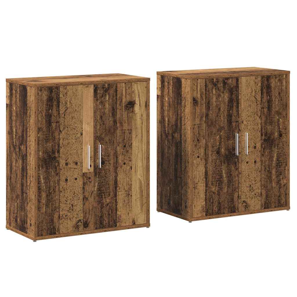 Credenza 2 pz-Set di 2 Buffet-Armadio da cucina Legno vecchio 60 x 31 x 70 cm Legno multistrato