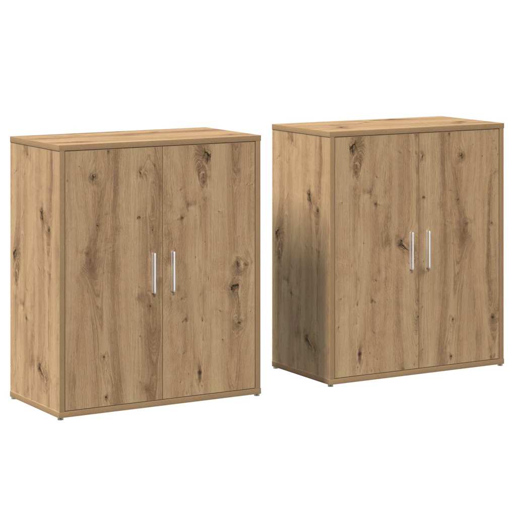 vidaXL Credenza 2 pcs rovere artigianale 60 x 31 x 70 cm