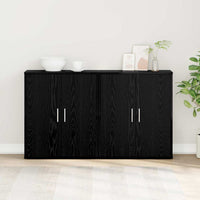 Credenza 2 pz-Set di 2 Buffet-Armadio da cucina Rovere Nero 60 x 31 x 70 cm Legno multistrato