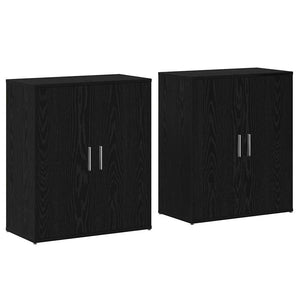 vidaXL Credenza 2 pcs Rovere nero 60 x 31 x 70 cm Legno multistrato