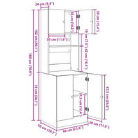 Mobile da cucina Rovere nero 60 x 50 x 180 cm Legno multistrato 3365557
