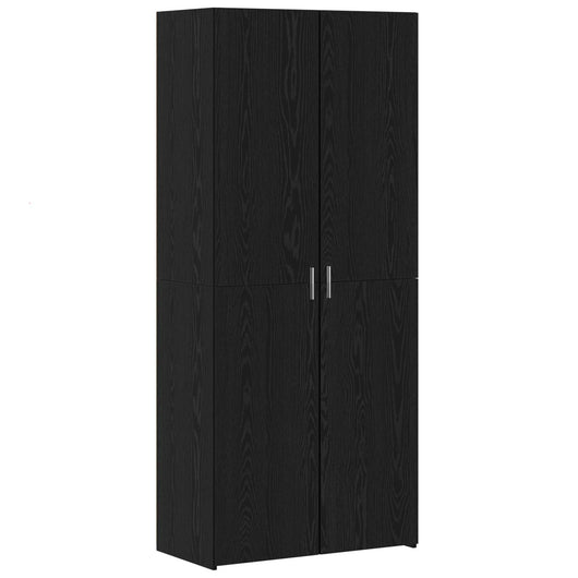 Credenza 2 pz-Set di 2 Buffet-Armadio da cucina Rovere Nero 80 x 42 x 185 cm