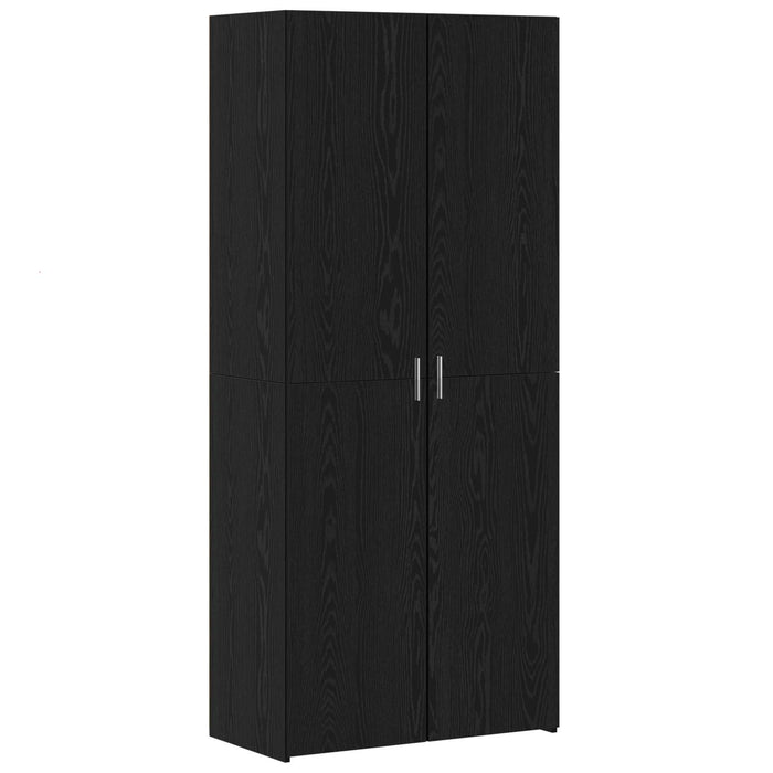 Credenza 2 pz-Set di 2 Buffet-Armadio da cucina Rovere Nero 80 x 42 x 185 cm