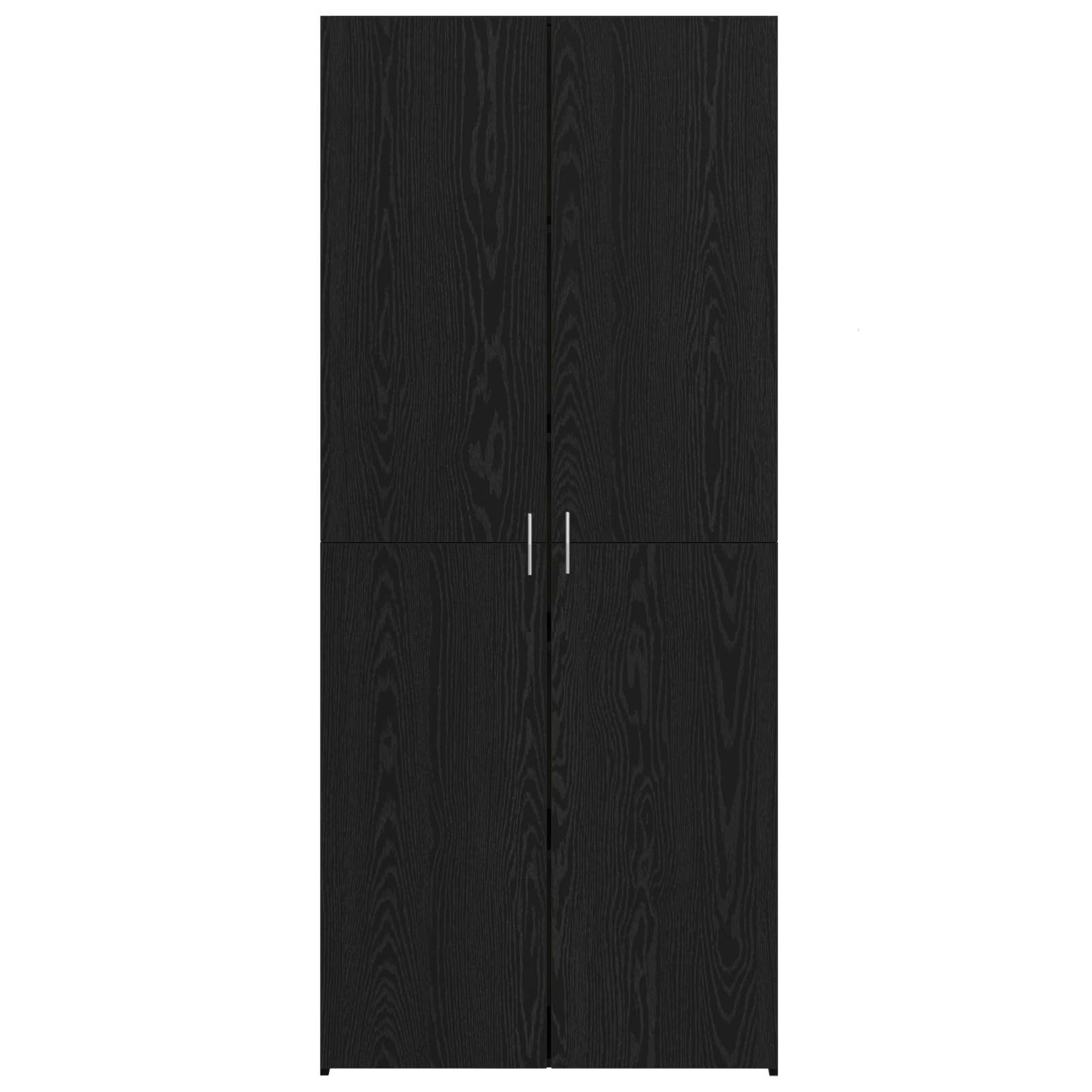 Credenza 2 pz-Set di 2 Buffet-Armadio da cucina Rovere Nero 80 x 42 x 185 cm
