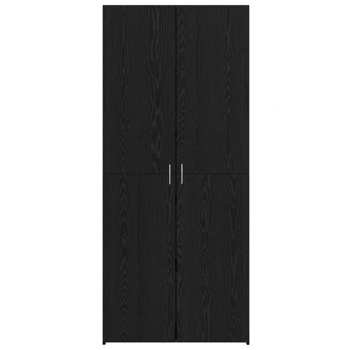 Credenza 2 pz-Set di 2 Buffet-Armadio da cucina Rovere Nero 80 x 42 x 185 cm