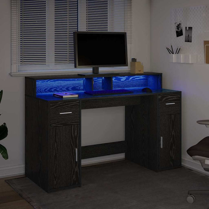 Scrivania Rovere nero 140 x 55 x 91 cm Legno multistrato 3365612