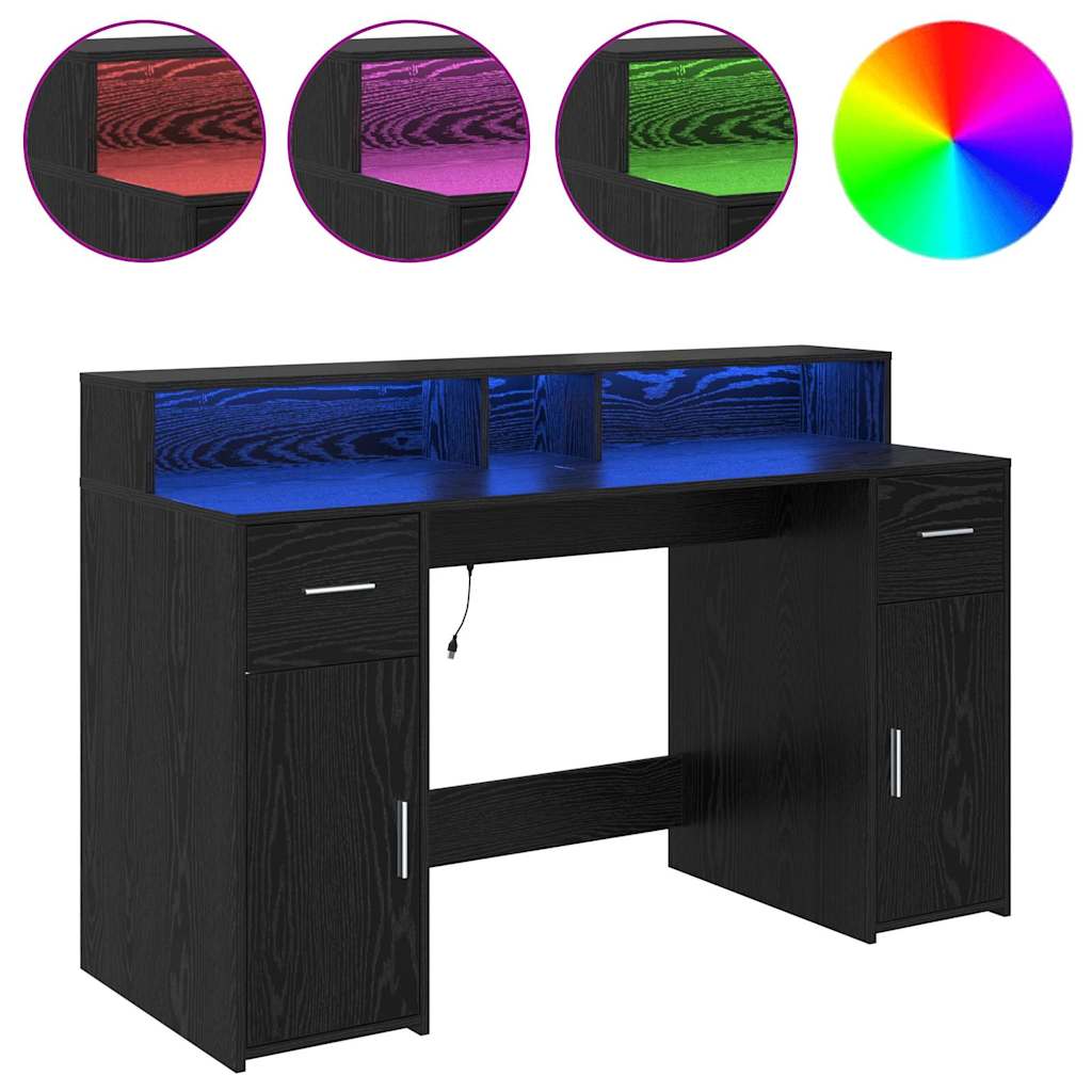 Scrivania Rovere nero 140 x 55 x 91 cm Legno multistrato 3365612