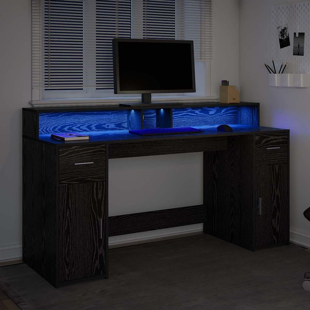 Scrivania Rovere nero 160 x 55 x 91 cm Legno multistrato 3365615