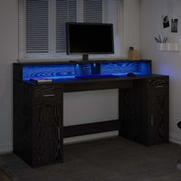 Scrivania Rovere nero 160 x 55 x 91 cm Legno multistrato 3365615