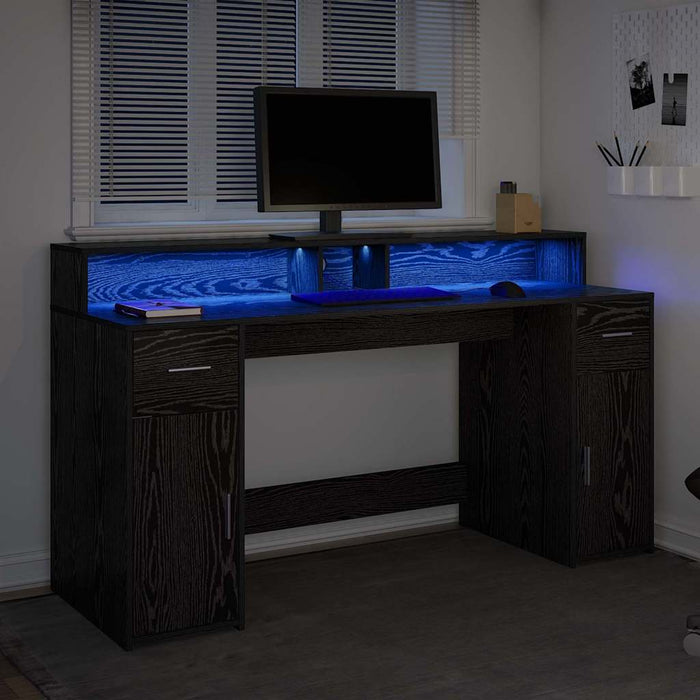 Scrivania Rovere nero 160 x 55 x 91 cm Legno multistrato 3365615